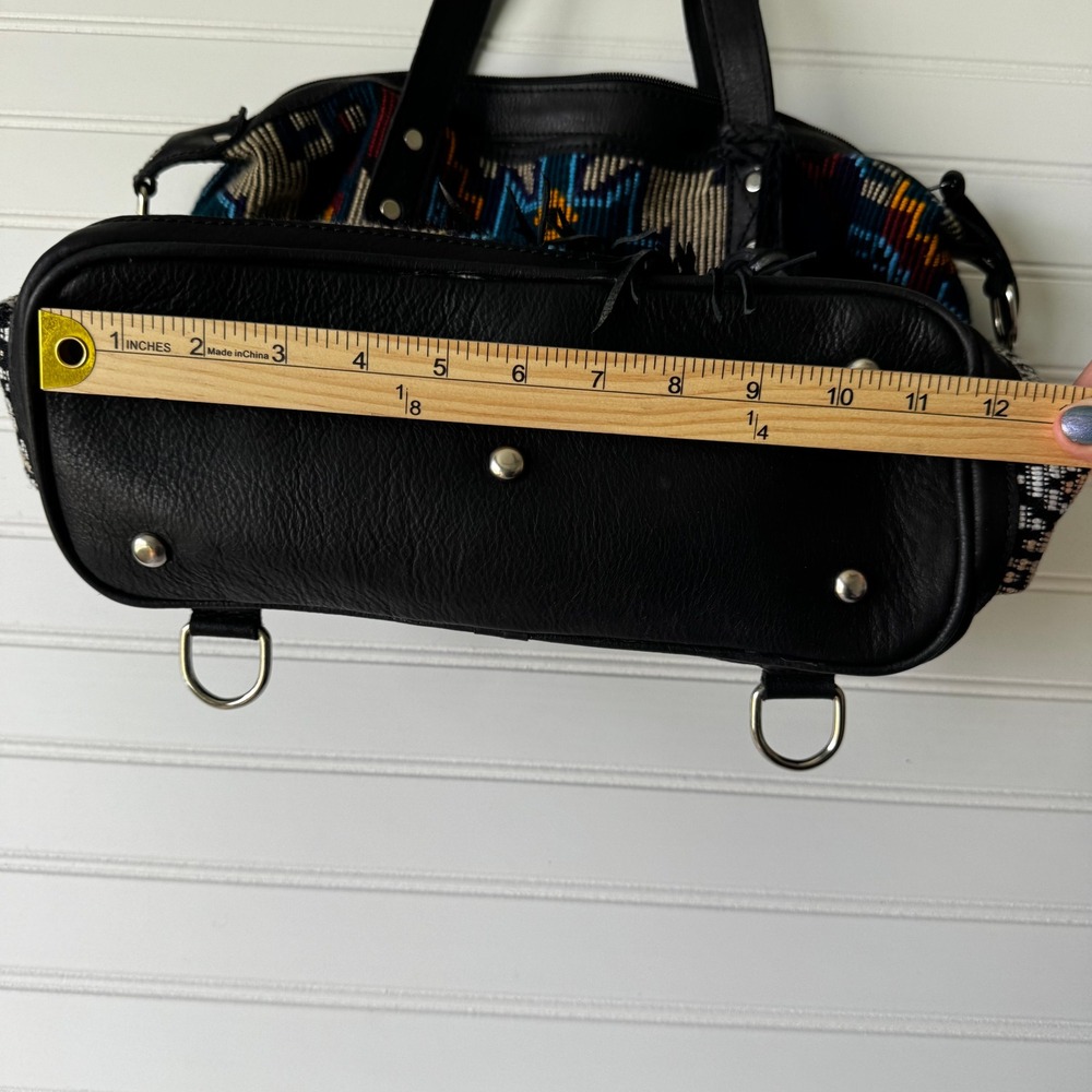 Maria's Artisan Shop Boho Tribal Woven‎ Leather Tote Bag Fringe Backpack - Picture 6 of 14